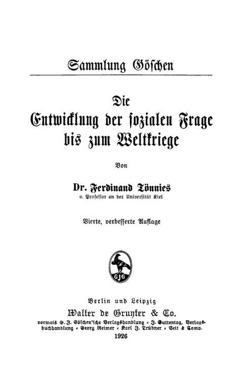 Cover image for book Die Entwicklung der sozialen Frage bis zum Weltkriege
