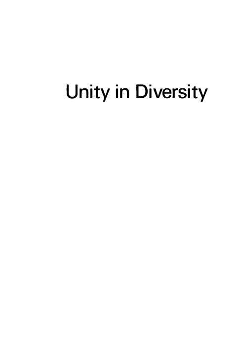 Cover image for book Unity in Diversity