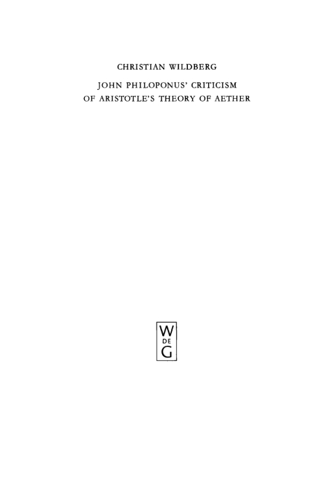 Cover image for book John Philoponus' Criticism of Aristotle's Theory of Aether