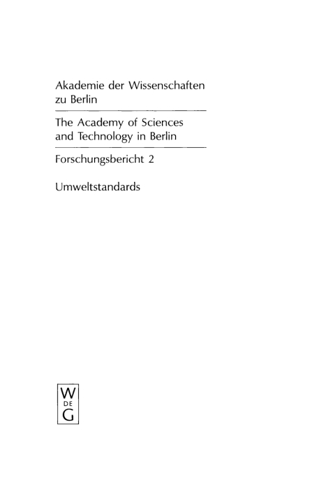 Cover image for book Umweltstandards