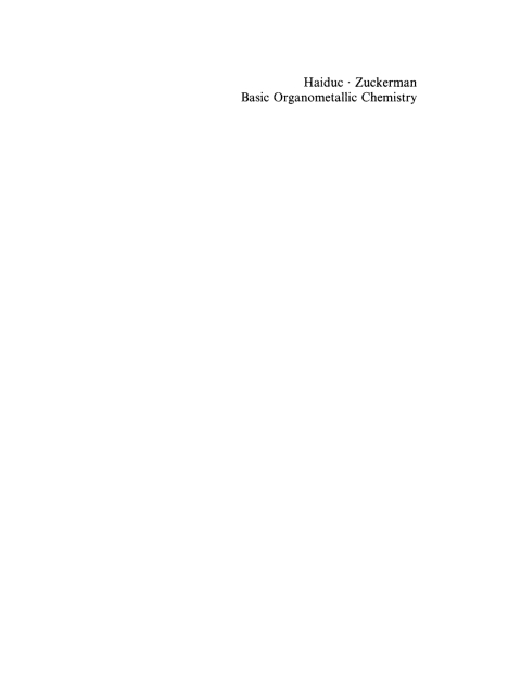 Basic Organometallic Chemistry 