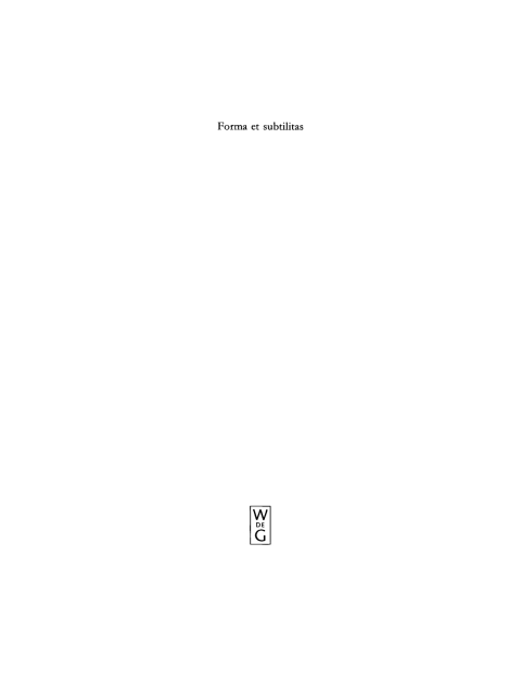 Cover image for book Forma et subtilitas