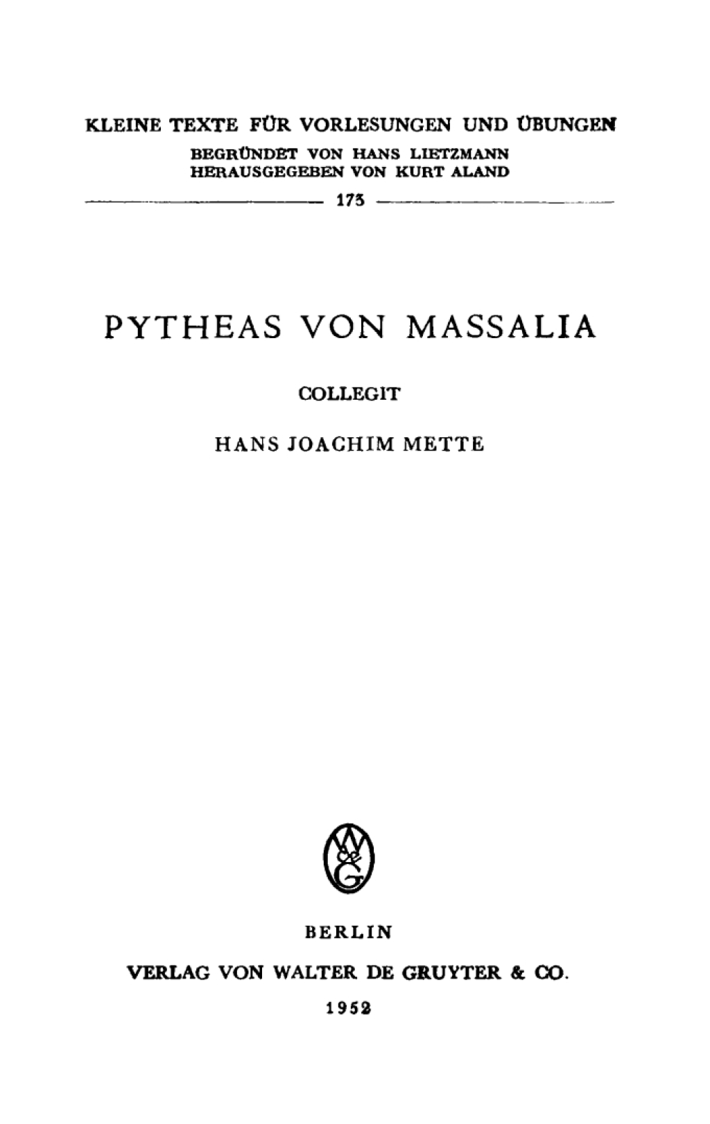 Page Fidelity Pytheas von Massilia; $179.81