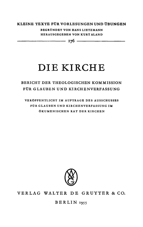Cover image for book Die Kirche