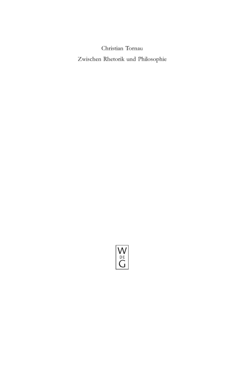 Cover image for book Zwischen Rhetorik und Philosophie