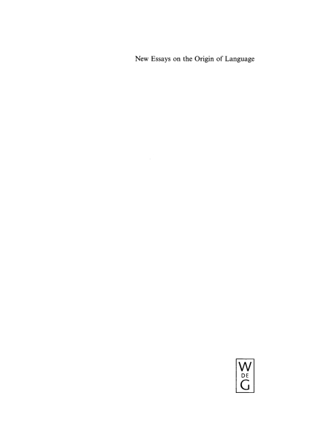 Cover image for book New Essays on the Origin of Language