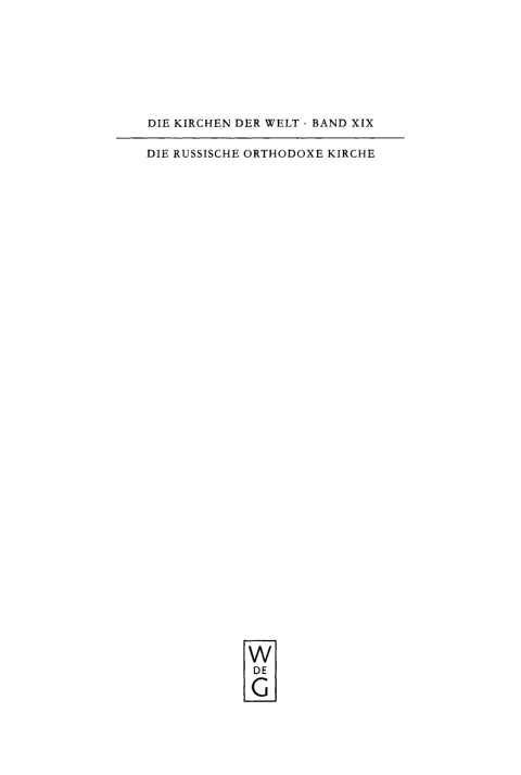 Cover image for book Die Russische Orthodoxe Kirche