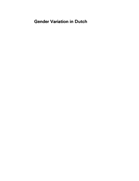 Cover image for book Gender Variation in Dutch