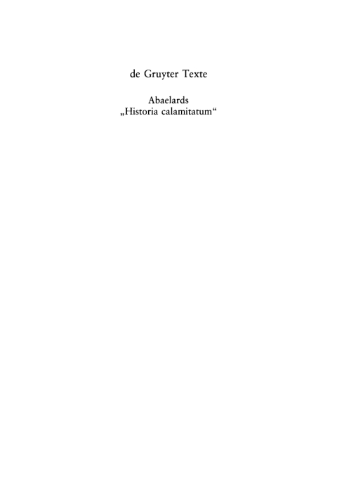 Cover image for book Abaelards „Historia calamitatum“