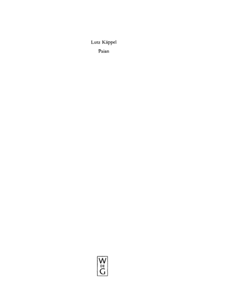 Cover image for book Paian