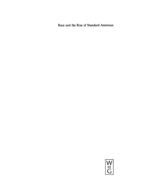 Cover image for book Race and the Rise of Standard American