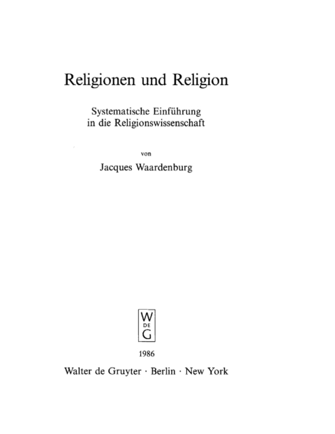 Cover image for book Religionen und Religion