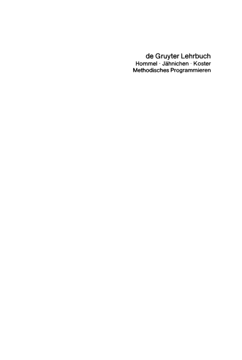 Cover image for book Methodisches Programmieren