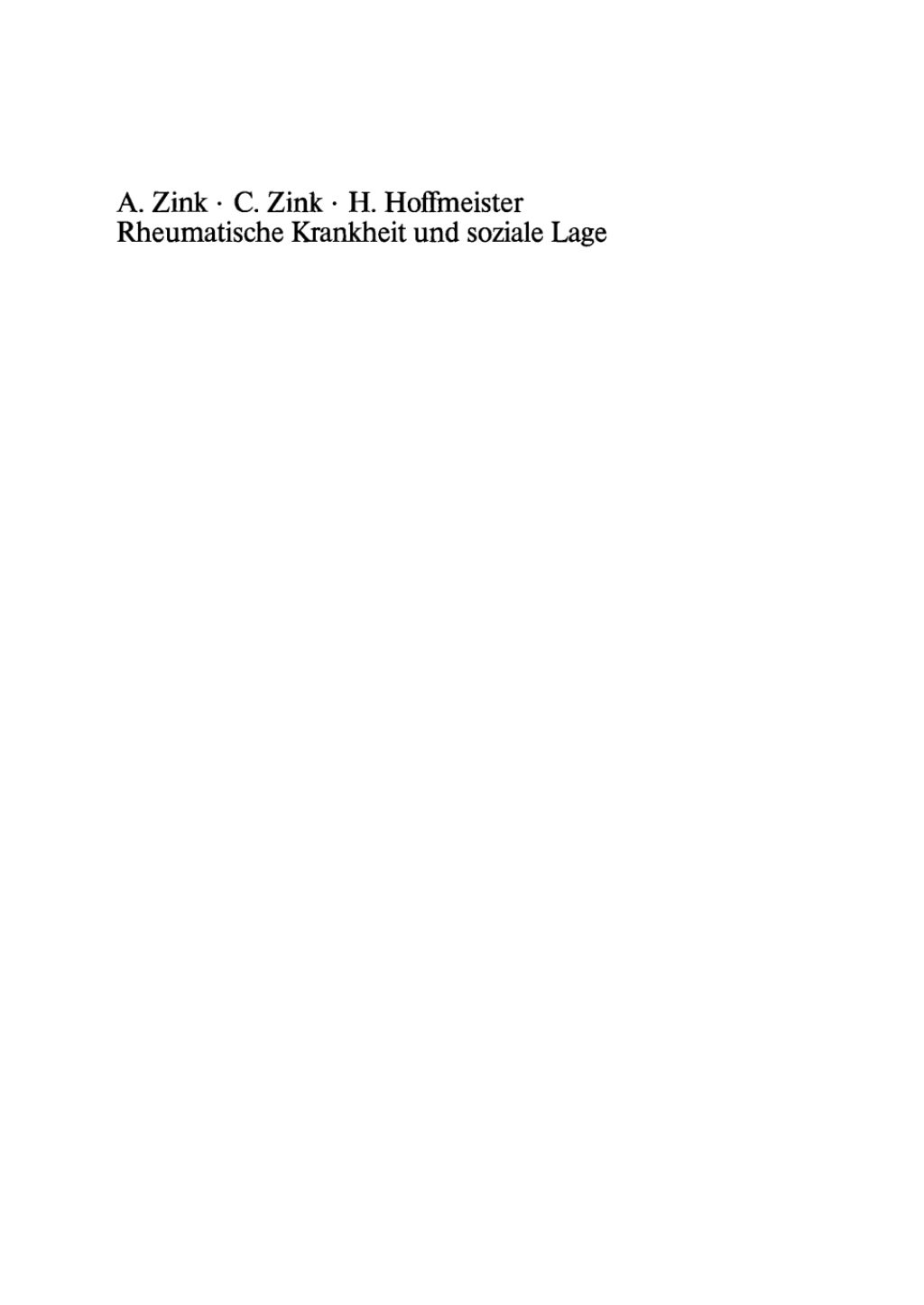 Page Fidelity Rheumatische Krankheit und soziale Lage; $179.81