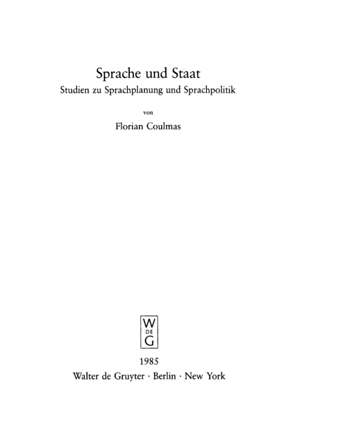 Cover image for book Sprache und Staat