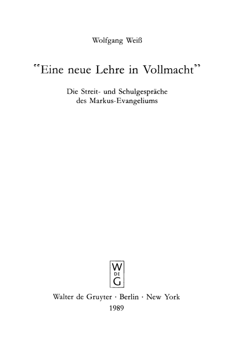 Cover image for book Eine neue Lehre in Vollmacht