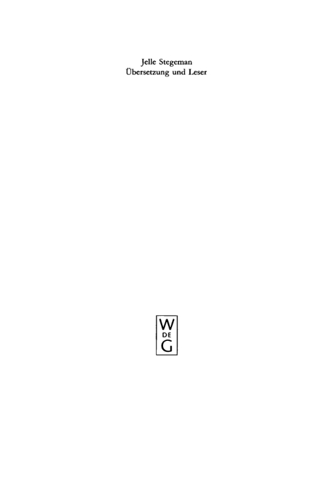 Cover image for book Übersetzung und Leser