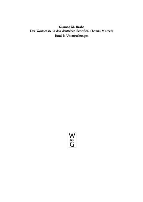 Cover image for book Der Wortschatz in den deutschen Schriften Thomas Murners