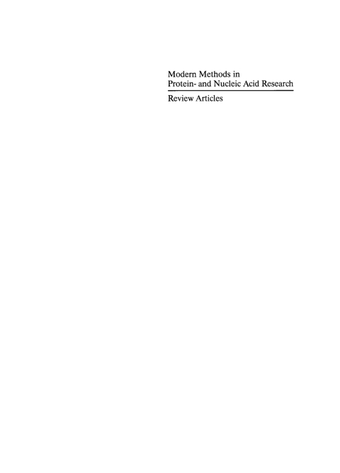 Cover image for book Modern Methods in Protein- and Nucleic Acid Research