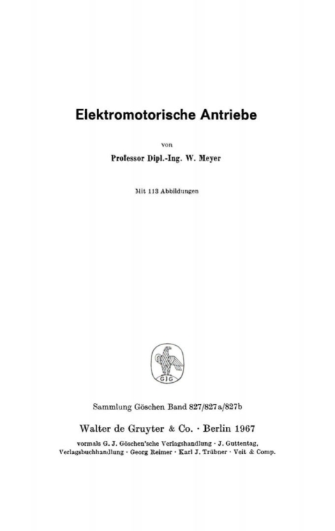 Cover image for book Elektromotorische Antriebe