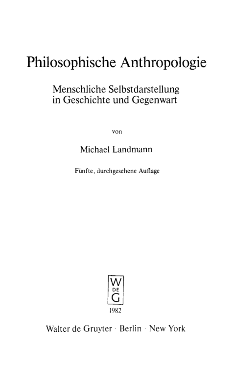Cover image for book Philosophische Anthropologie