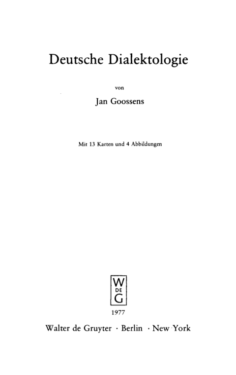 Cover image for book Deutsche Dialektologie