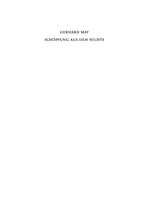 Cover image for book Schöpfung aus dem Nichts