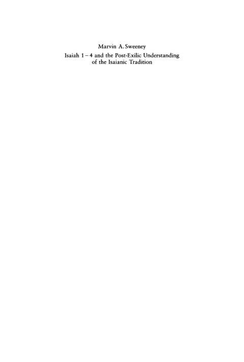 Cover image for book Isaiah 1–4 and the Post-Exilic Understanding of the Isaianic Tradition