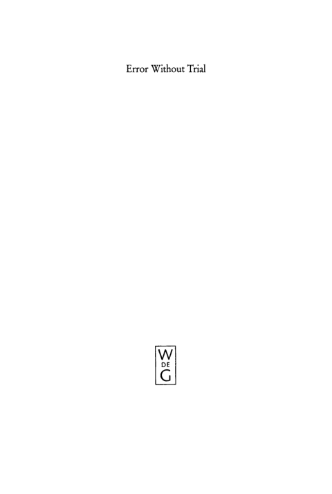 Cover image for book Error Without Trial