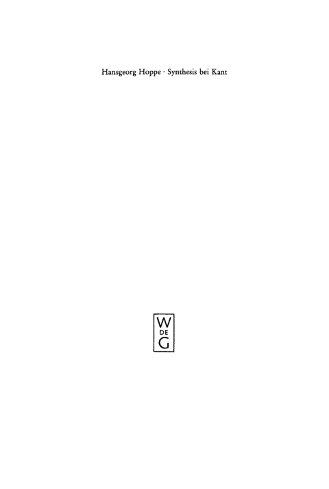 Cover image for book Synthesis bei Kant