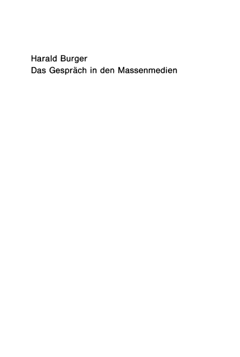 Cover image for book Das Gespräch in den Massenmedien