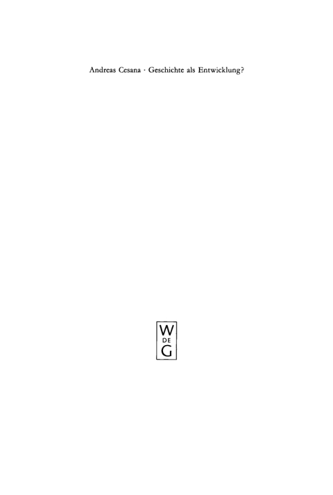 Cover image for book Geschichte als Entwicklung?