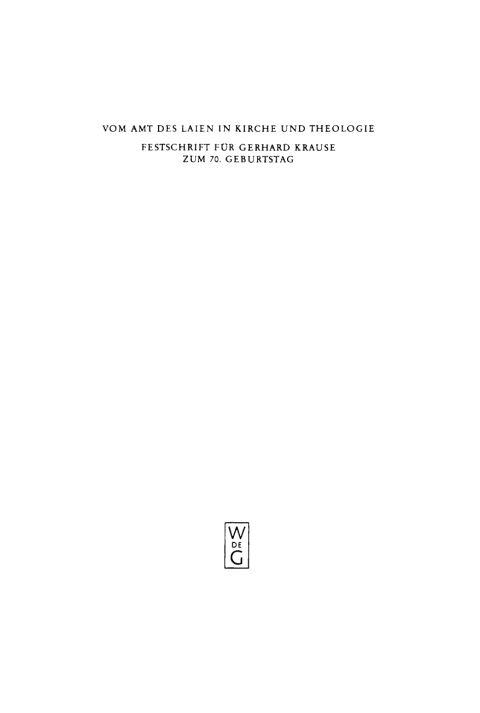 Cover image for book Vom Amt des Laien in Kirche und Theologie
