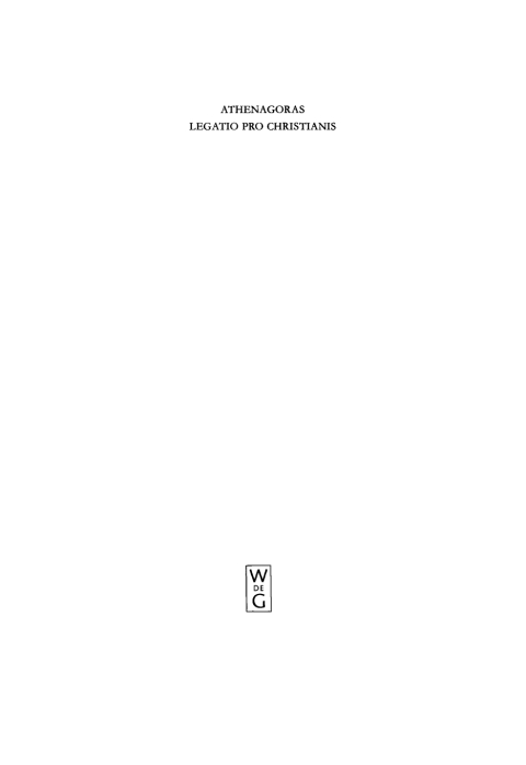 Cover image for book Legatio Pro Christianis