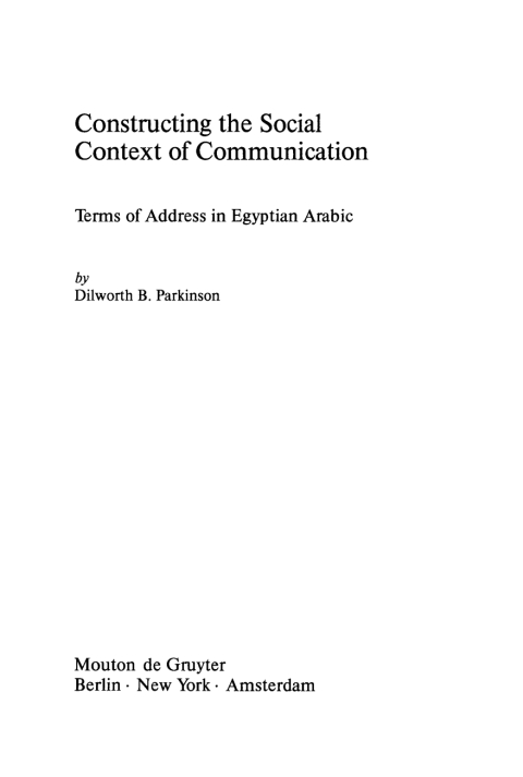 Cover image for book Constructing the Social Context of Communication