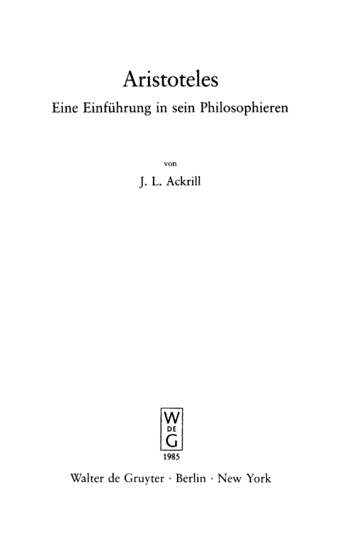 Cover image for book Aristoteles