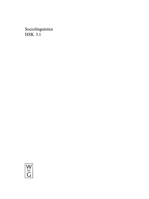Cover image for book Sociolinguistics / Soziolinguistik. Volume 1