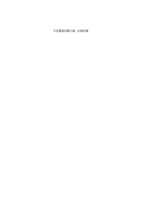 Cover image for book Verborum Amor