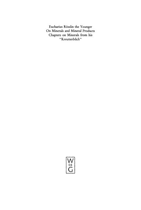 Cover image for book On Minerals and Mineral Products