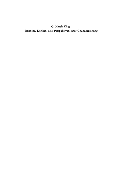 Cover image for book Existenz, Denken, Stil: Perspektiven einer Grundbeziehung