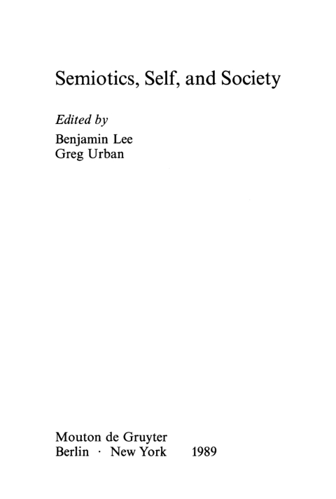 Cover image for book Semiotics, Self, and Society