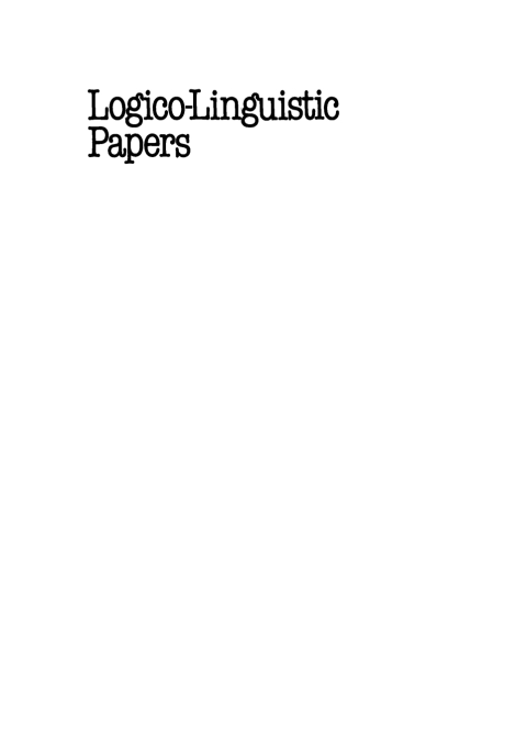 Logico - Linguistic Papers 