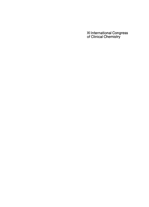 Cover image for book XI International Congress of Clinical Chemistry