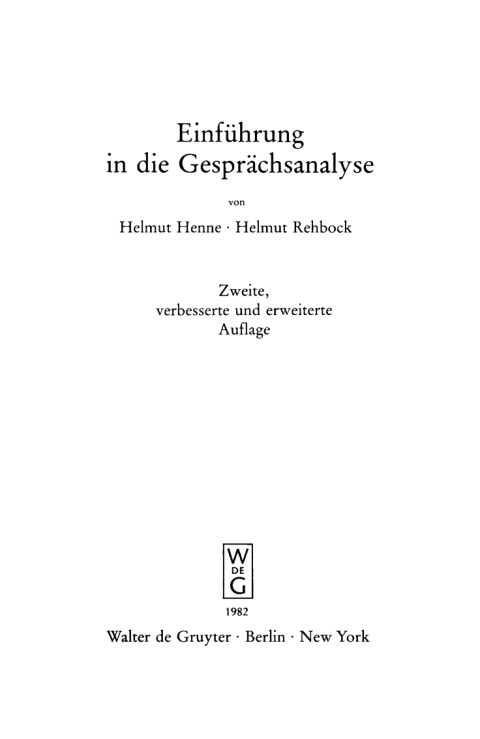 Cover image for book Einführung in die Gesprächsanalyse