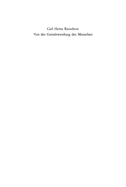 Cover image for book Von der Gestaltwerdung des Menschen