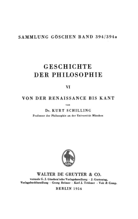 Cover image for book Von der Renaissance bis Kant