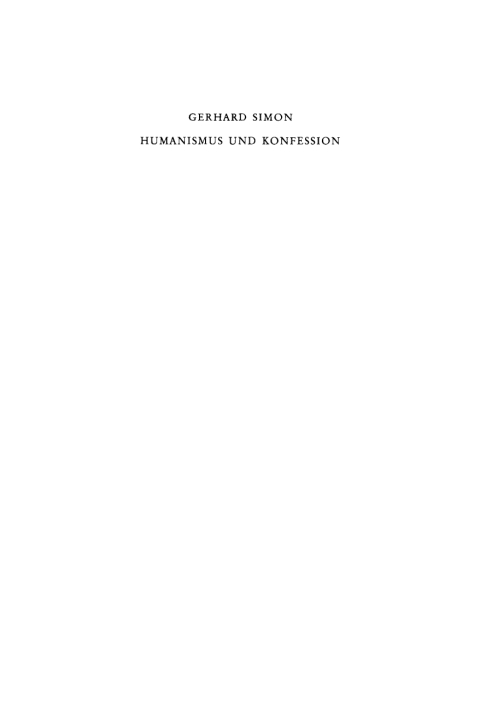 Cover image for book Humanismus und Konfession