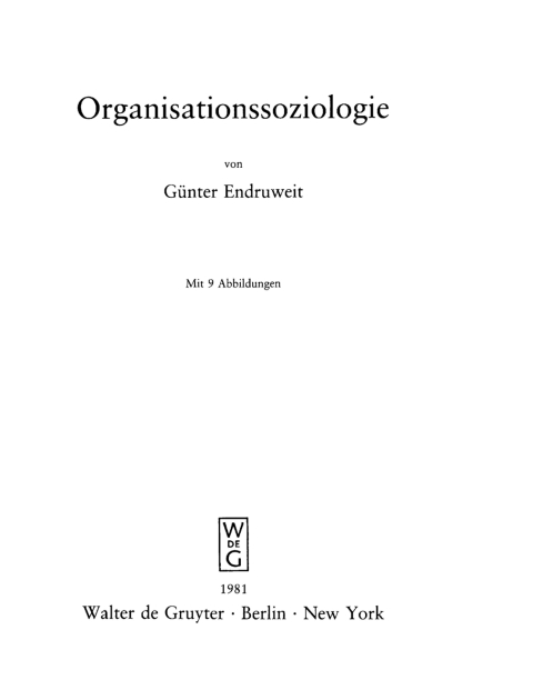 Cover image for book Organisationssoziologie