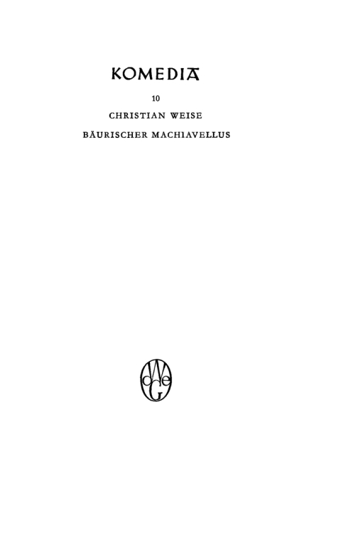 Cover image for book Bäurischer Macchiavellus