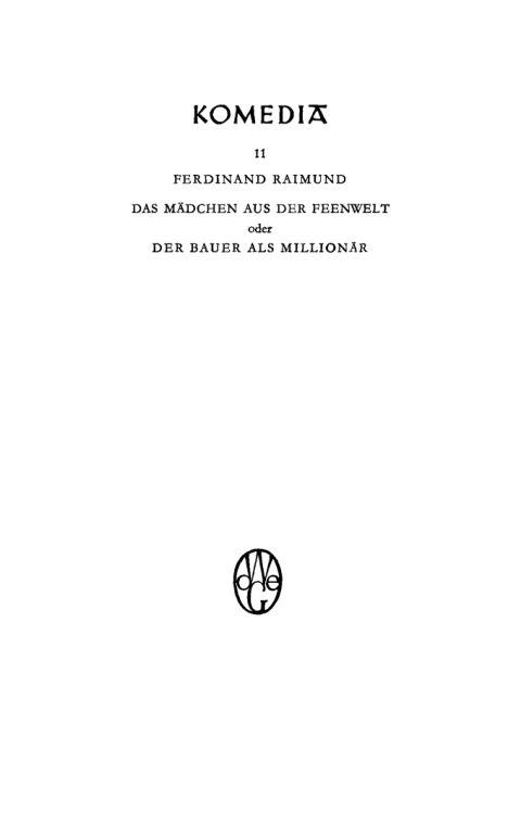 Cover image for book Das Mädchen aus der Feenwelt oder Der Bauer als Millionär